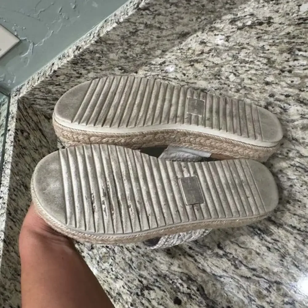Women's White Woven Sandals